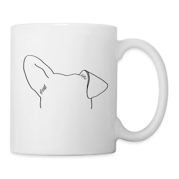 Hundeohren- Outline - Tasse - Weiß - Rechts