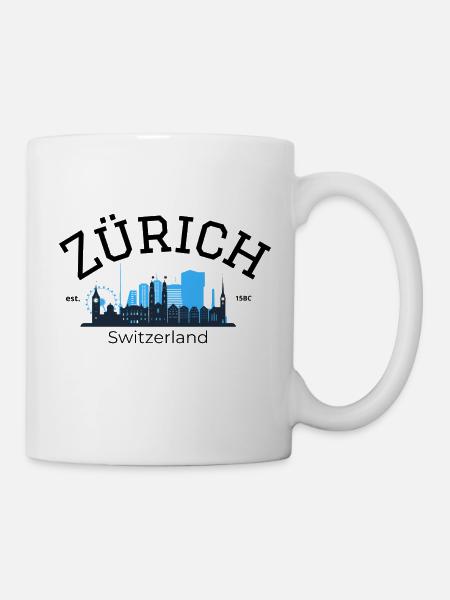 Zurich skyline silhouette - Mug - white