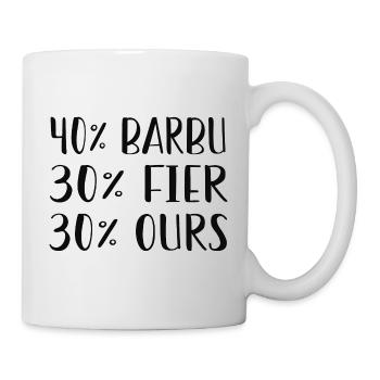 40% BARBU 30% FIER 30% OURS - Mug blanc - blanc - Droite
