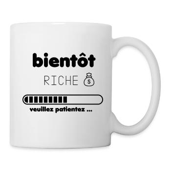 bientot riche - Mug blanc - blanc - Droite