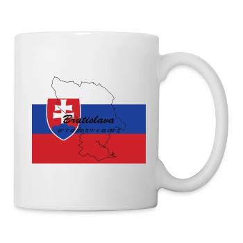 Bratislava - Hauptstadt mit GPS & Flagge - Tasse - Weiß - Rechts