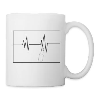 heartbeat beer T-Shirt Design - Tasse - Weiß - Rechts