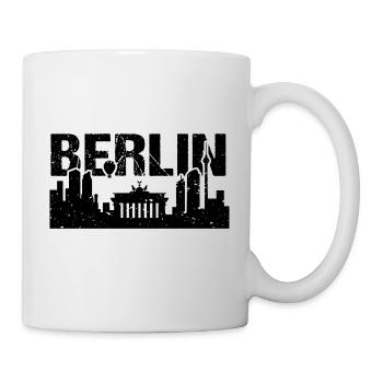 Berlin Skyline Vintage Hauptstadt Berlin - Tasse - Weiß - Rechts