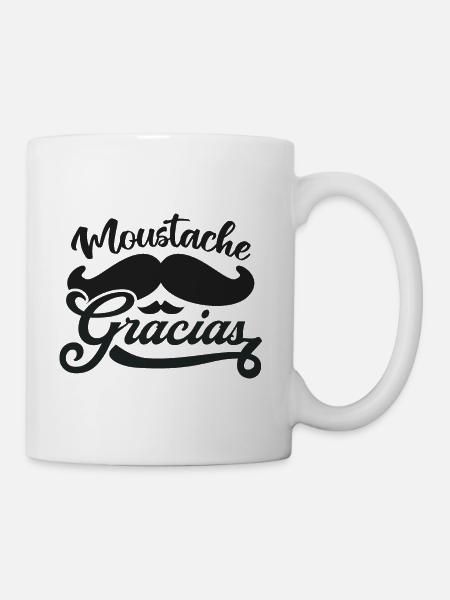Moustache Gracias humour - Mug blanc - blanc