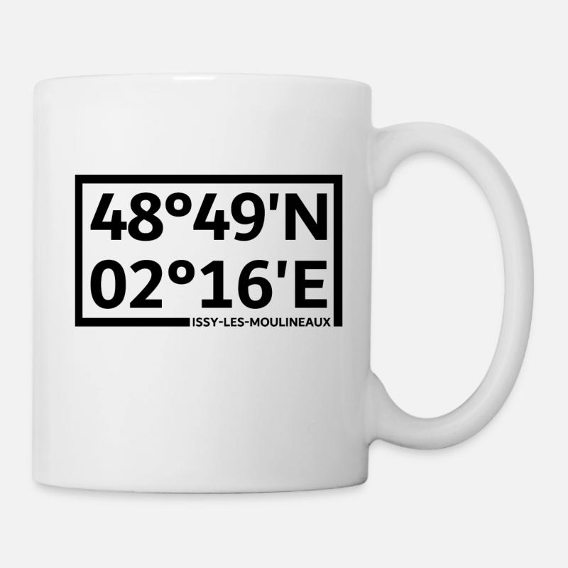 Coordonnées d’Issy-les-Moulineaux - Mug blanc - blanc