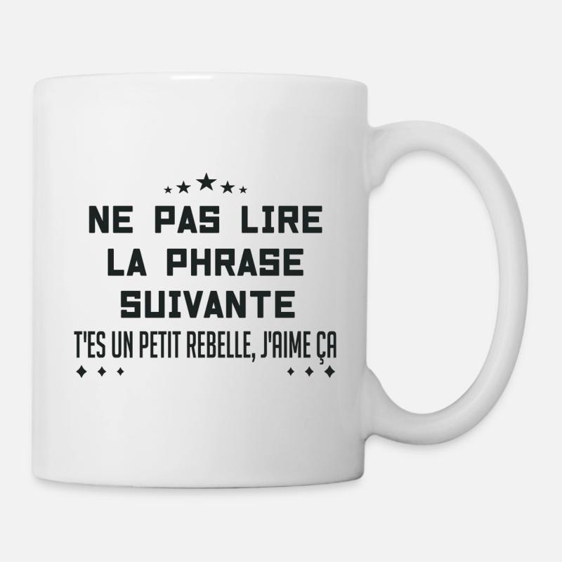 ne pas lire la phrase suivante - Mug blanc - blanc