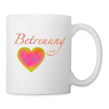 Betreuung mit Herz Pflegekraft Betreuungskraft BA - Tasse - Weiß - Rechts