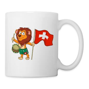 Lion with the Swiss flag - Mug - white - Right