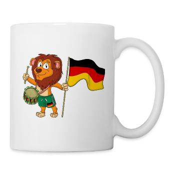 Lion with the German flag - Mug - white - Right