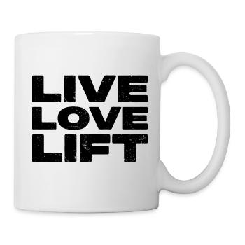 Live Love Lift - Citation fitness - Mug blanc - blanc - Droite