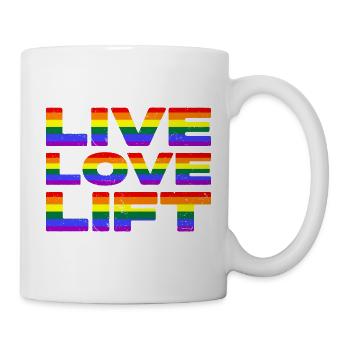 Live Love Lift - LGBTQ Fitness Slogan - Mug - white - Right