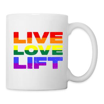Live Love Lift - LGBTQ Fitness Slogan - Mug - white - Right