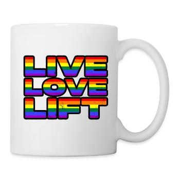 Live Love Lift - LGBTQ Fitness Slogan - Mug - white - Right