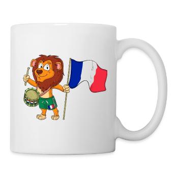 Löwe mit der Frankreich Fahne - Tasse - Weiß - Rechts