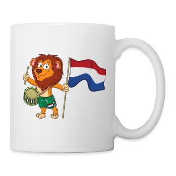 Lion avec le drapeau des Pays-Bas - Mug blanc - blanc - Droite