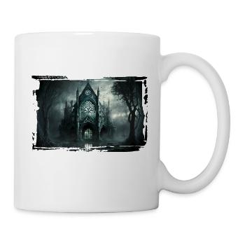 Schloss in der Nacht - Gotik - Tasse - Weiß - Rechts