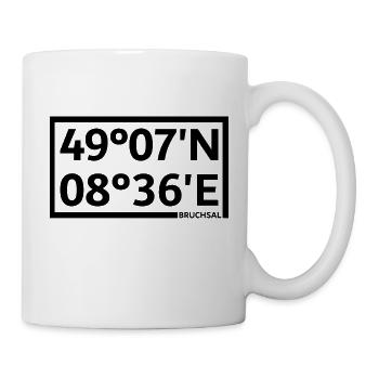 Bruchsal Koordinaten - Tasse - Weiß - Rechts