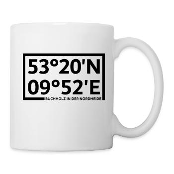 Buchholz in der Nordheide Koordinaten - Tasse - Weiß - Rechts