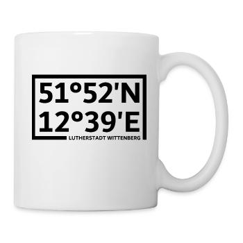 Lutherstadt Wittenberg Koordinaten - Tasse - Weiß - Rechts