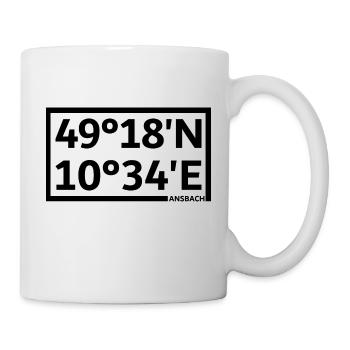 Ansbach Koordinaten - Tasse - Weiß - Rechts