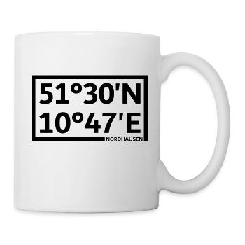 Nordhausen Koordinaten - Tasse - Weiß - Rechts