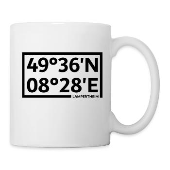 Lampertheim Koordinaten - Tasse - Weiß - Rechts