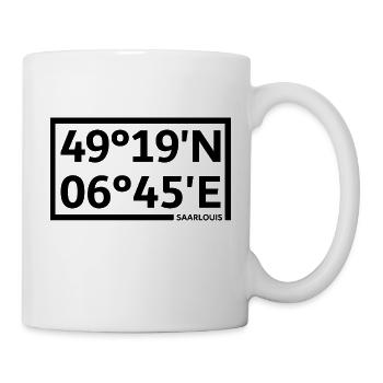 Saarlouis Koordinaten - Tasse - Weiß - Rechts