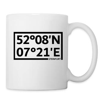 Steinfurt Koordinaten - Tasse - Weiß - Rechts