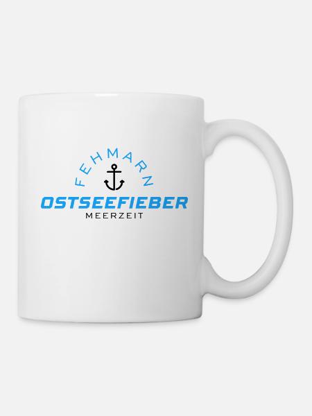 Ostseefieber - Fehmarn Schwarz - Tasse - Weiß