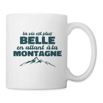 La Vie Est Plus Belle En Allant à La Montagne - Mug blanc - blanc - Droite