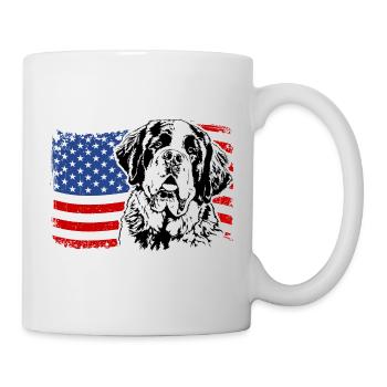 ST. BERNARDS Amérique Flag Chiens Chien Wilsigns - Mug blanc - blanc - Droite