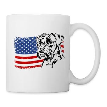 BOXER America Flag Dogs Dog Wilsigns - Mug - white - Right