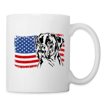 BOXER America Flag Dogs Dog Wilsigns - Mug - white - Right