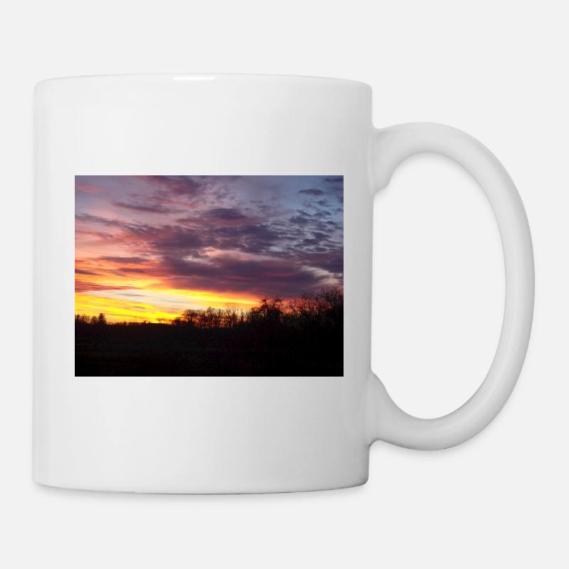 Abendrot im Winter - Tasse - Weiß