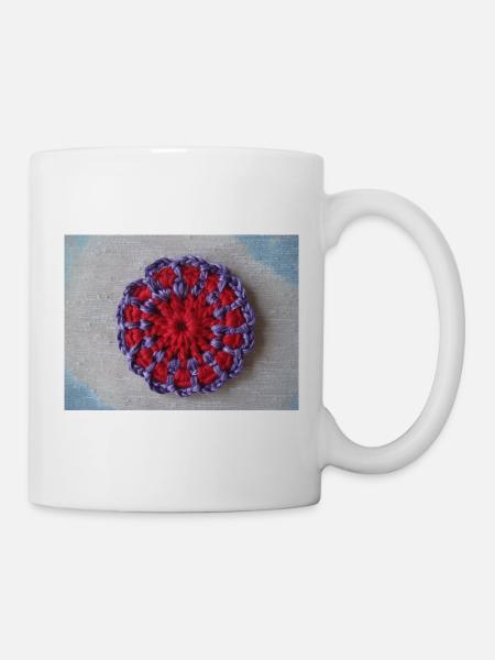 A mandala crocheted from yarn - by Lillrose - Mug - white