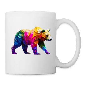 Origami Geometrie Bär bunt modern arty - Tasse - Weiß - Rechts