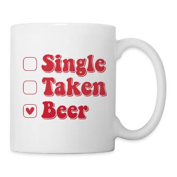 Single Taken Beer Heart - Drôle de dicton de bière - Mug blanc - blanc - Droite
