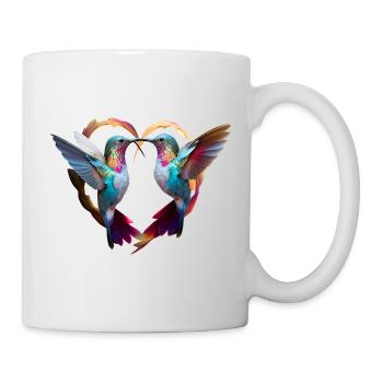 Loving hummingbirds fly in the shape of a heart - Mug - white - Right