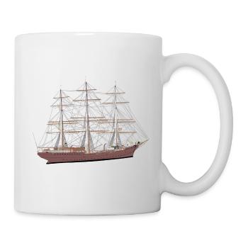 Sailing ship, full-rigged ship, boat, brown - Mug - white - Right