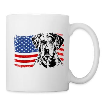 CATAHOULA LEOPARD DOG America Flag Dogs Wilsigns - Mug - white - Right