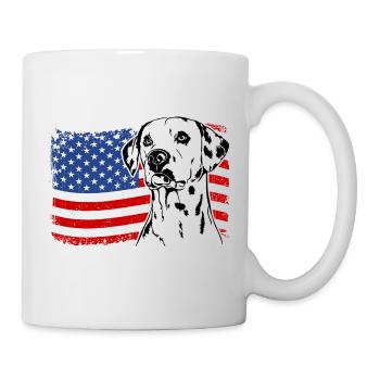 Dalmatiens Amérique Flag Dogs Wilsigns - Mug blanc - blanc - Droite