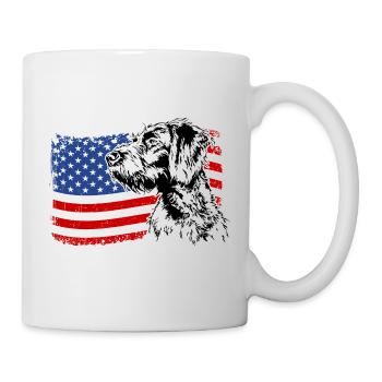 German Wirehair America Flag Dogs Wilsigns - Mug blanc - blanc - Droite