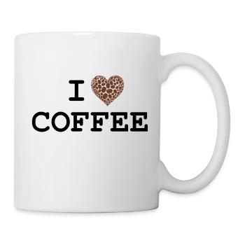 J’adore le café - design avec cœur en grains de café - Mug blanc - blanc - Droite