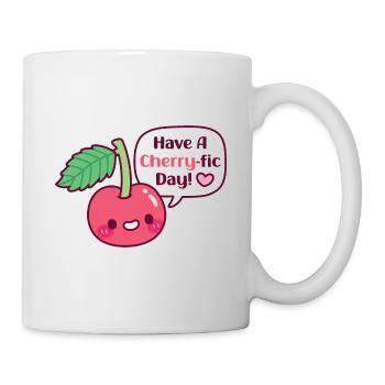Cute Cherry Have A Cherryfic Day Funny - Mug - white - Right