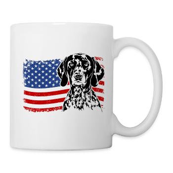 German Shorthaired Pointer Amerika Fahne Hunde - Tasse - Weiß - Rechts