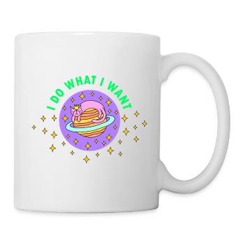 Funny cat in space "I do what I want" - Mug - white - Right
