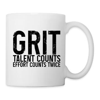 Grit Talent Counts, Effort Counts Twice - Tasse - Weiß - Rechts