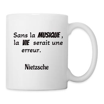 Citation Nietzsche musique - Mug blanc - blanc - Droite