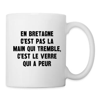 en bretagne c'est pas la main qui tremble - Mug blanc - blanc - Droite