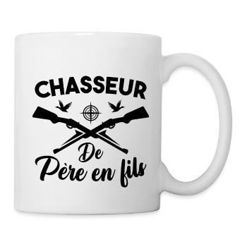 Chasseur de père en fils - Mug blanc - blanc - Droite
